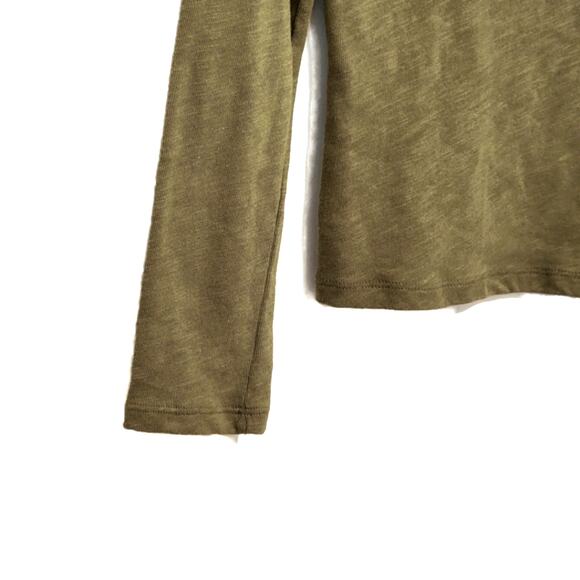 Anthropologie Postmark Off the Shoulder Ruffle Long Sleeve Green Top Boho Chic S - Picture 7 of 16